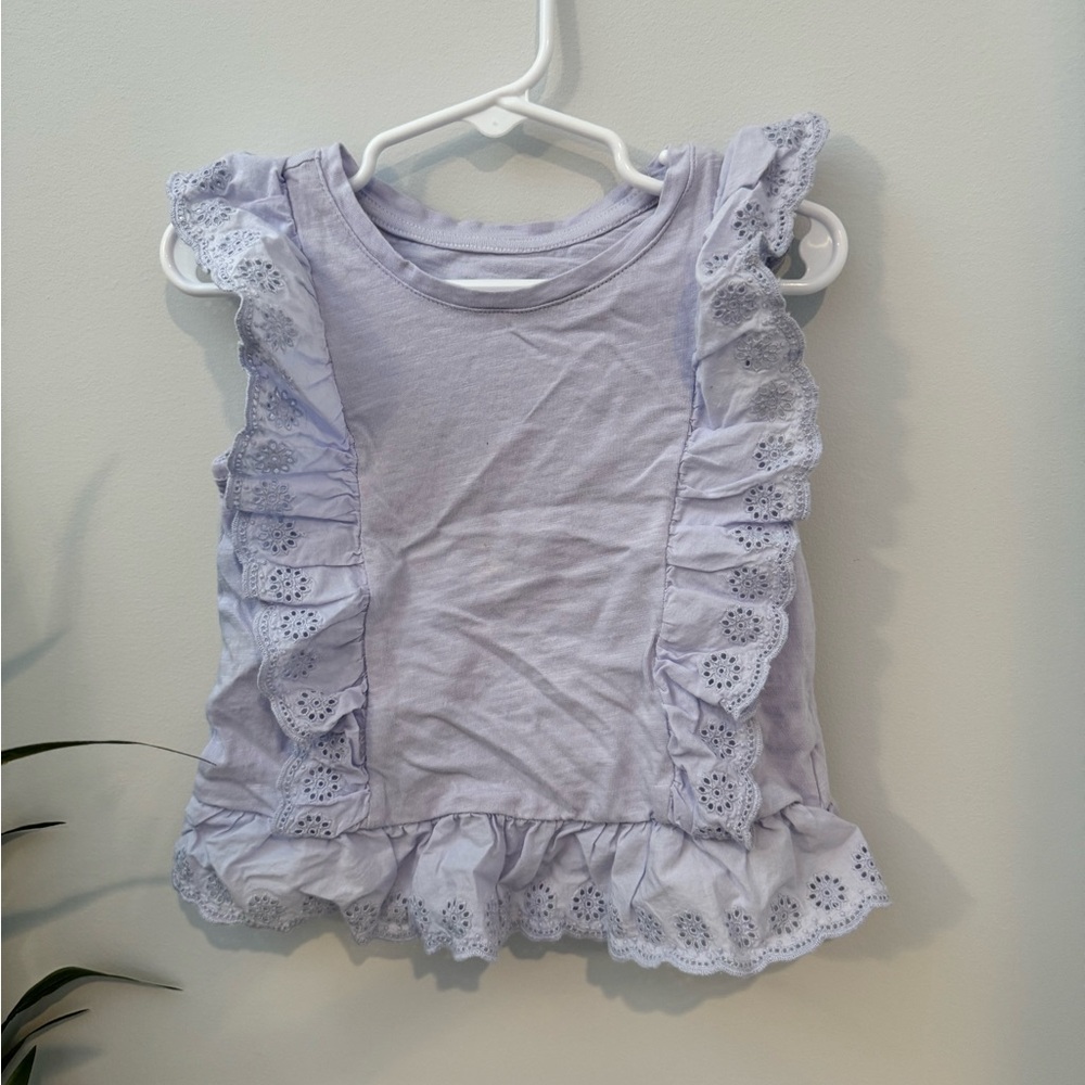 GAP Light Purple Ruffle Sleeve Kids Blouse